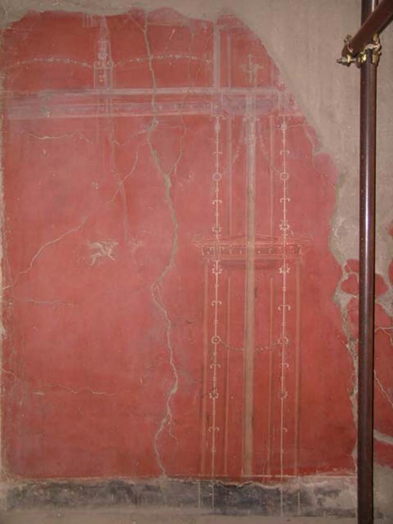 III.14, Herculaneum. April 2005. Cubiculum 1, detail from east wall.
Photo courtesy of Nicolas Monteix.